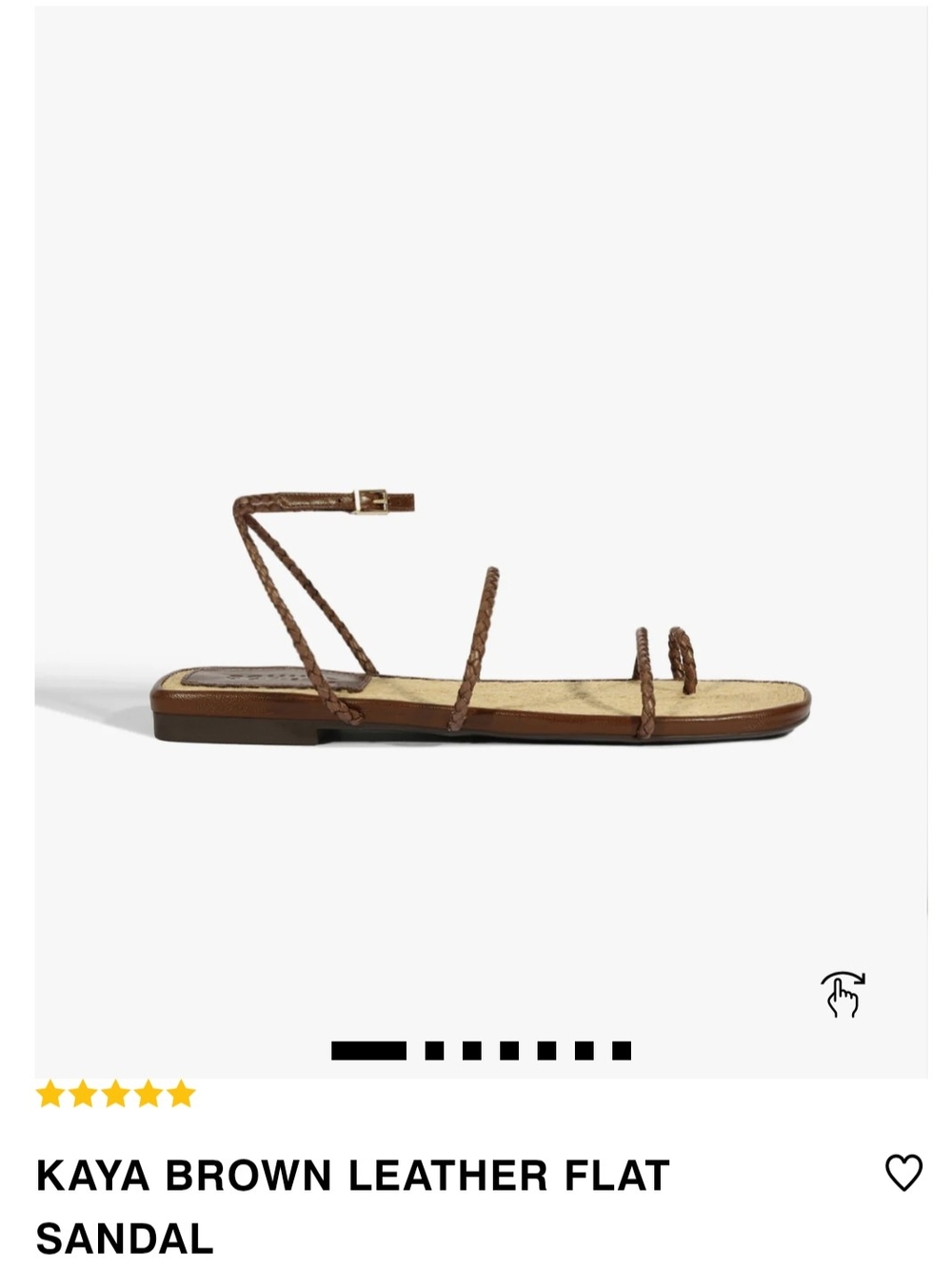 SCHUTZ Brown Braided Leather Ankle-Strap Flat Sandal
